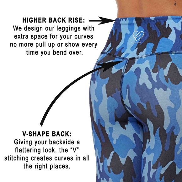 Camouflage Yoga leggings capri V shaped back - Picture 6 of 7
